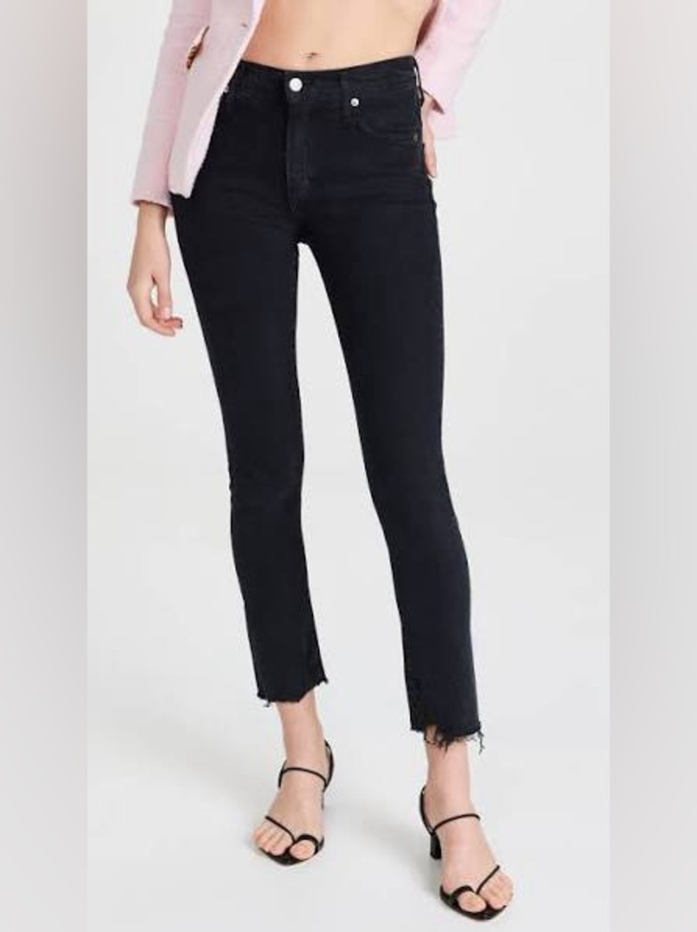 Agolde Toni Mid Rise Slim Straight Ankle Jeans in "Feral" Washed Black | Size 26